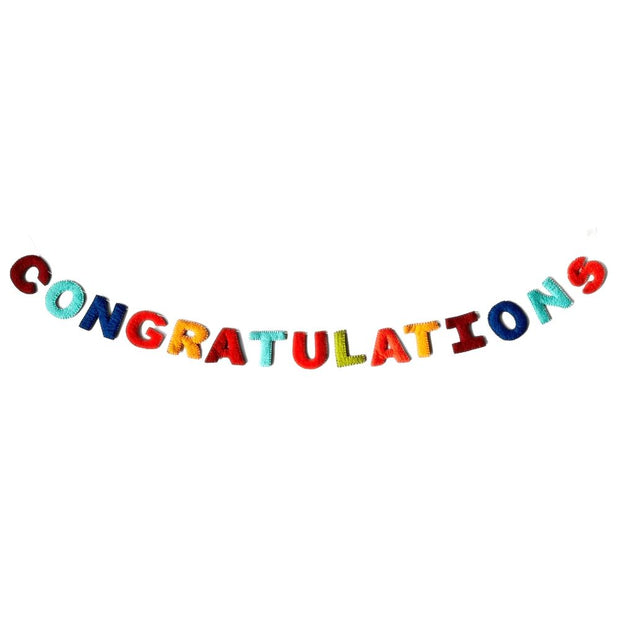60-inch Multicolor CONGRATULATIONS Felt Banner