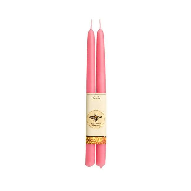 Set of 2 Pure Beeswax 12-inch Taper Candles - cherry blossom