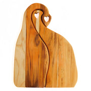 Set of Two Romantic Couple Serving Teak wood Boards