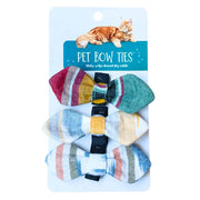 Set of 3 Cat and Dog Collar Bow Ties on card
