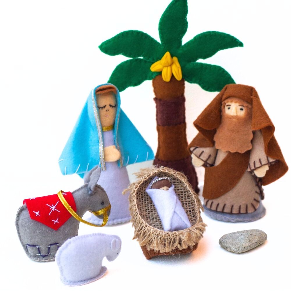 Seven-Piece Nicaraguan Felt Nativity Set – Zee Bee Market LLC