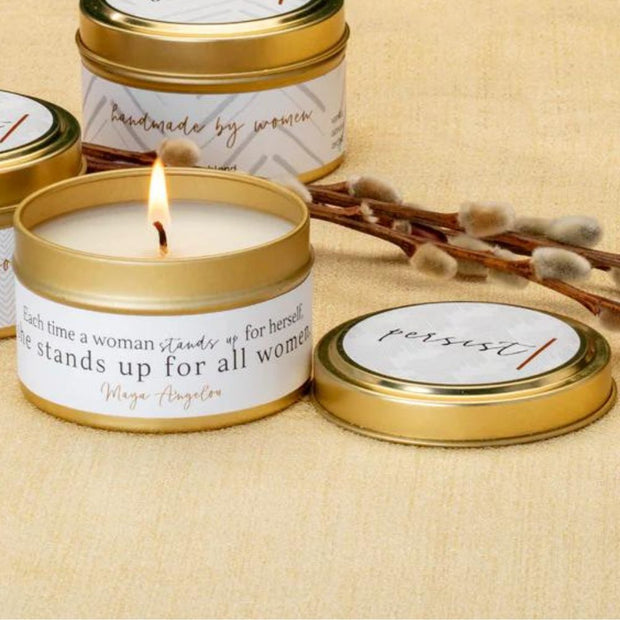 She Inspires 4oz Travel Tin Candle - Persist styled