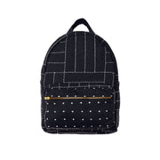 Organic Cotton Small Crosshatch Backpack Charcoal front view
