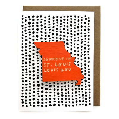 Someone in St. Louis Loves You Magnet with Greeting Card - Burnt Orange