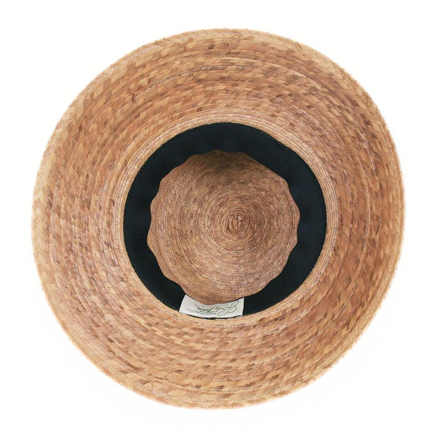 Somerset Black Bow Palm Leaf Tula Hat view from bottom