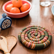 Spiral Spiced Heatable Trivet - Earth Tones lifestyle