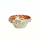 Mini Ceramic Bowl with Feathers Painted Patterns - rainbow