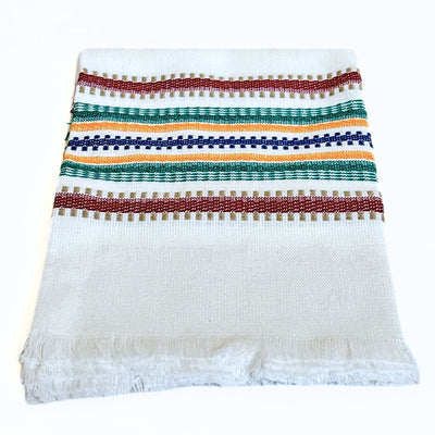Hand-woven Cotton Kitchen Towel - Deep Color Multi Stripe