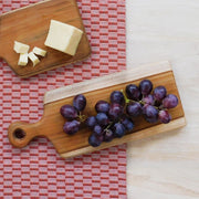 Teak Wood Rectangular Cheese Board styled with grapes