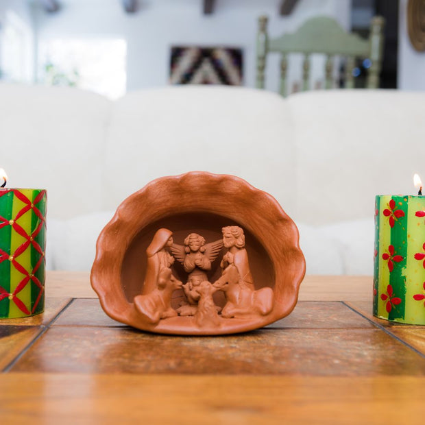 Small Terracotta Shell Nativity lifestyle