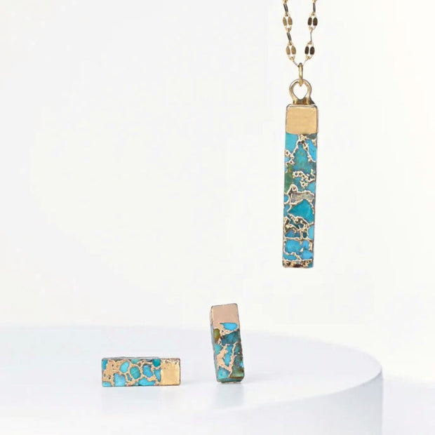 The Remarkable Turquoise Gift Set featuring the Brayden Stud earrings and the matching Brayden pendant necklace