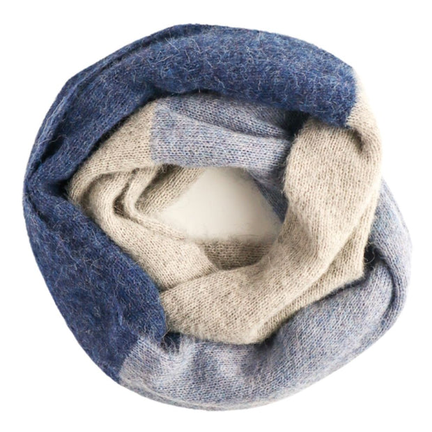 Tres Colores 100% Alpaca Fiber Infinity Scarf - Blue