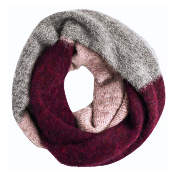 Tres Colores 100% Alpaca Fiber Infinity Scarf - Wine