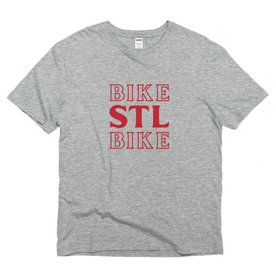 Unisex SS Premium Cotton Tee in Oxford Grey - BIKE STL BIKE front
