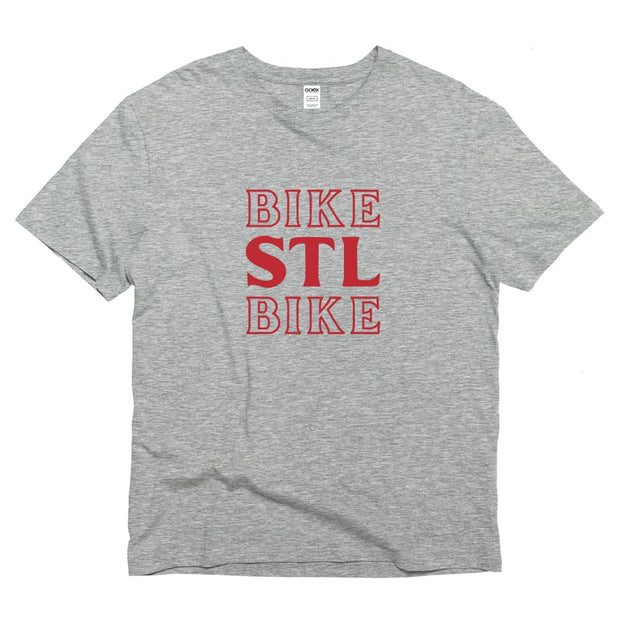 Unisex SS Premium Cotton Tee in Oxford Grey - BIKE STL BIKE front