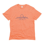 Unisex Short Sleeve Triblend Tee in Orange Sherbet - STL Skyline front