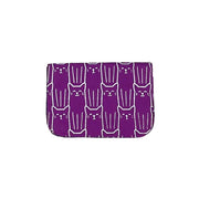 Screen Print Card Holder - Purple Cats front