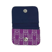 Screen Print Card Holder - Purple Cats interior