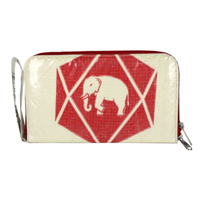 Recycled Cement Bag Travel Wallet - Diamond Elephant