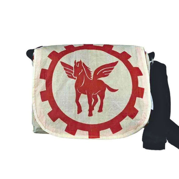 Recycled Cement Sack Small Messenger Bag - Pegasus