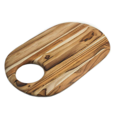 Handmade and Fair Trade Teak wood Oh Oval Cutting Board