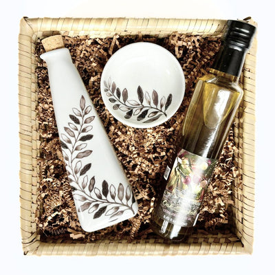Olive Branch Gift Set in a Square basket