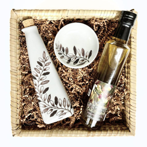 Olive Branch Gift Set in a Square basket