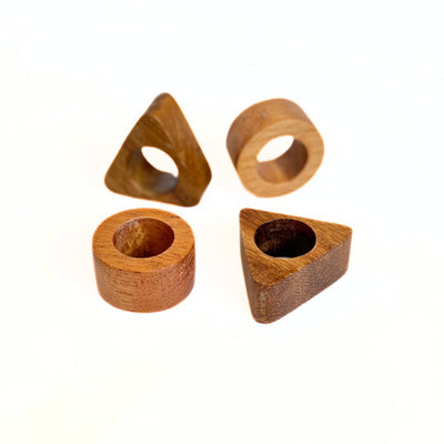 Cedar and Caro Caro Wood Napkin Rings - Set of 4
