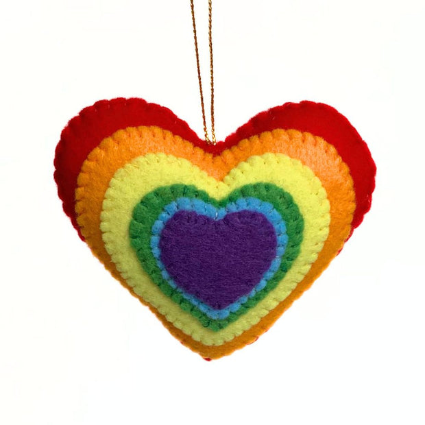 Rainbow Heart Push Ornament