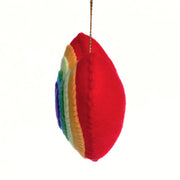 Plush Rainbow Heart Ornament side view