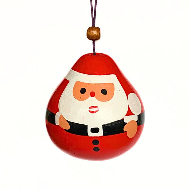 Hand-painted Santa Claus Gourd Ornament