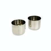Set of Two Stainless Steel Spice Prep Cups side by side