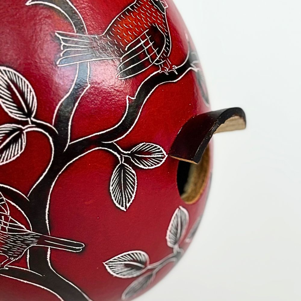 Gourd Birdhouse - Cardinals on Tree – Zee Bee Market LLC