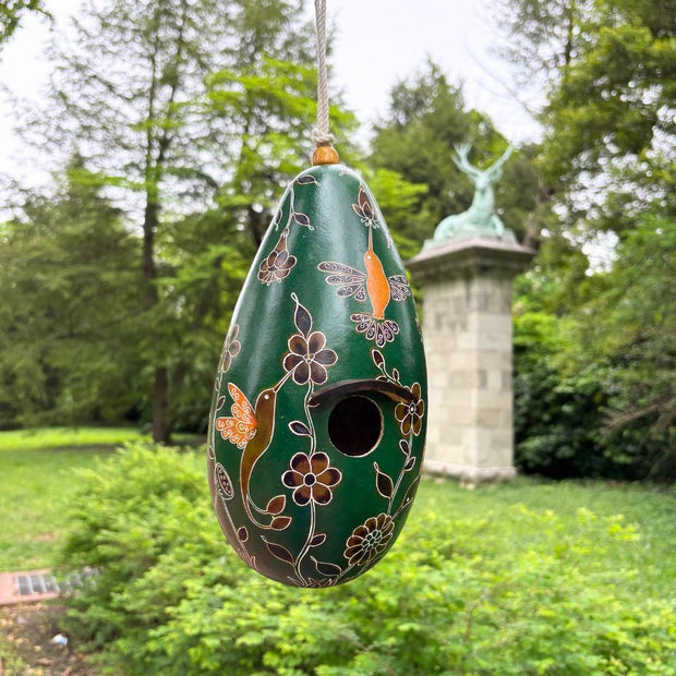 Gourd Birdhouse - Hummingbirds outdoors