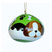 Gourd Ornament with Hand-painted All Over Dogs