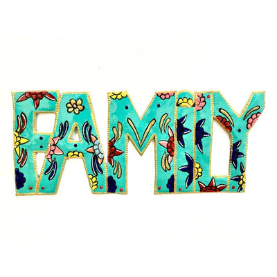 Painted Metal Family Wall Decor Art
