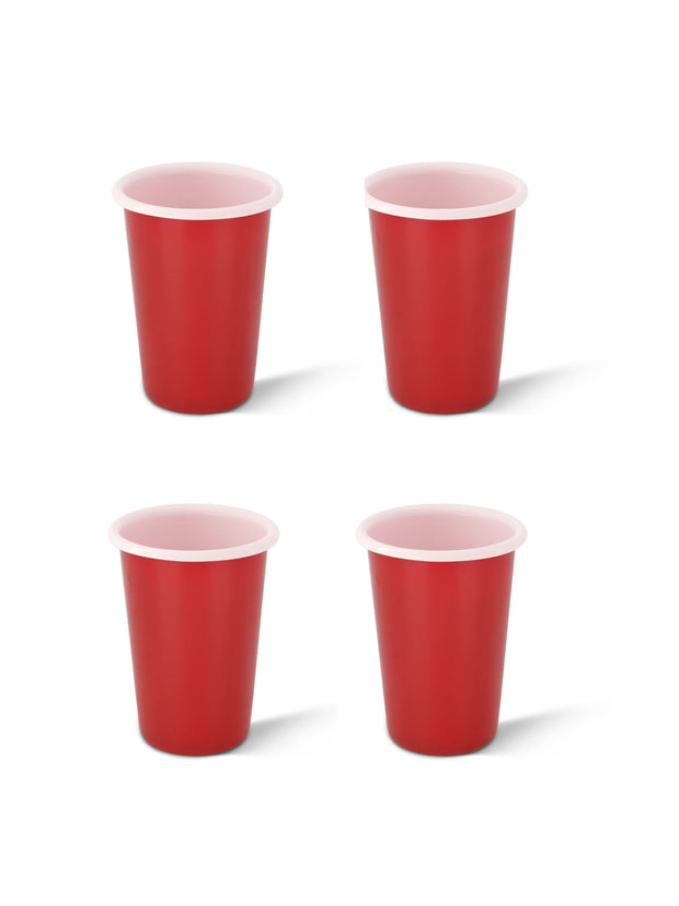 Two-Tone Large Enamel Tumbler  - Set of 4