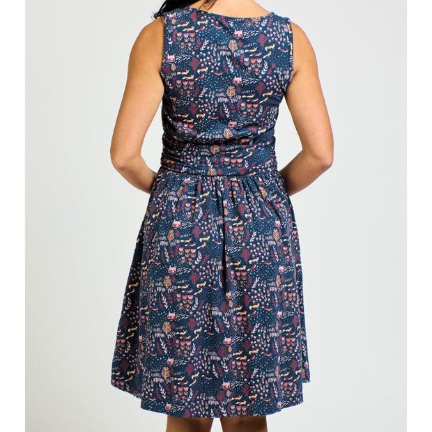 Mata Traders Asheville Dress - Fox Field Blue back view