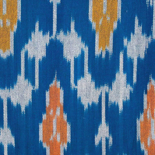 Farida Shift Blue Ikat Dress fabric detail