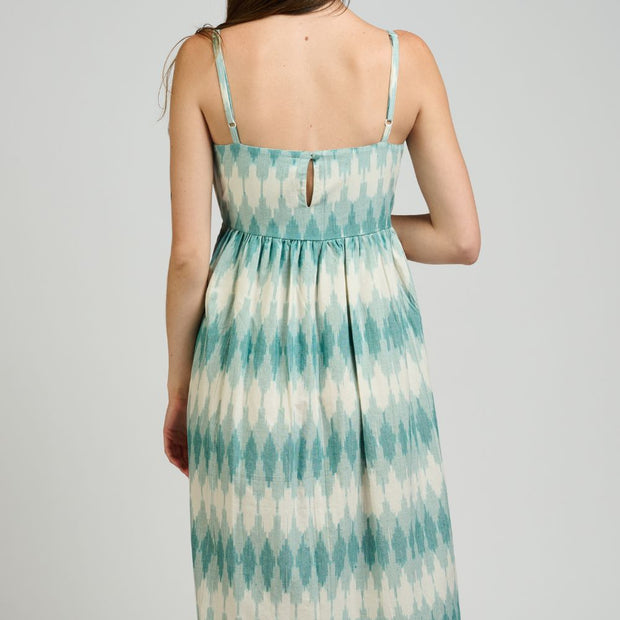 Sofia Midi Dress - Teal Ikat