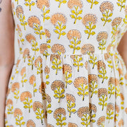Sydney Sleeveless Dress Marigold print detail