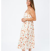 Sofia Midi Strappy Dress with Botanical Dawn print - side view