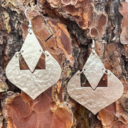 Moroccan Dreams Silver tone Earrings styled on tree bark