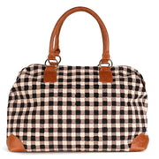 Carryon Weekender Bag in Ink Gingham print front view