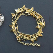 Zander Necklace Gold seen as a multi strand bracelet