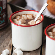 Organic Hot Cocoa Mix with marshmallows in a mug
