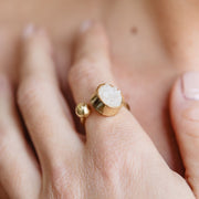 Florence Adjustable Ring Gold on model