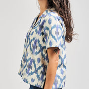 Mata Traders Camp Shirt - Seashore Ikat side view