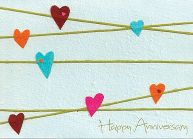 Anniversary Hearts Greeting Card by Good Paper