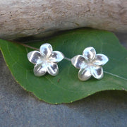 Jepun Flower Sterling Silver Stud Earrings from Bali